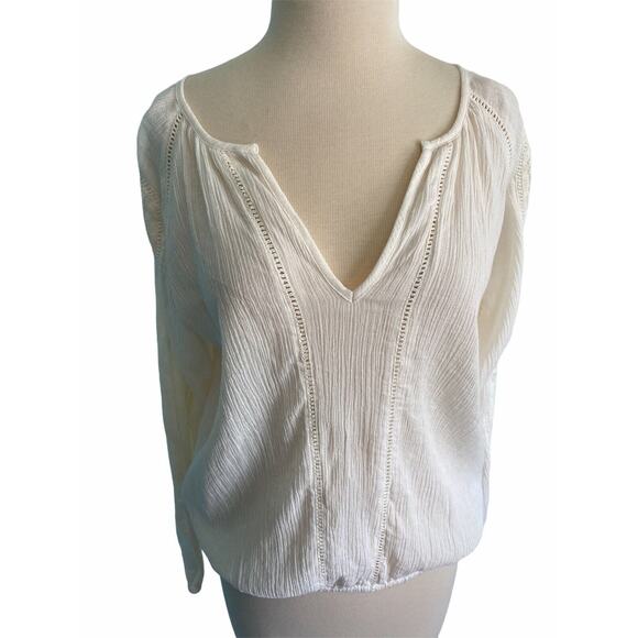 O'Neill Tops - NWT O'Neill Junior Ivory Crepe Crop Blouse Boho Top XS